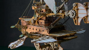 HowCat MFANTASY Around the World in 80 Days Airship DIY Wooden Puzzle (S643) 3D Wooden & Paper Puzzle