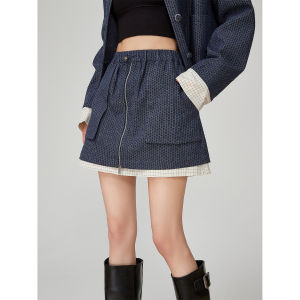 XIAODADEHUA | Vintage Color Block Plaid Patchwork Suit