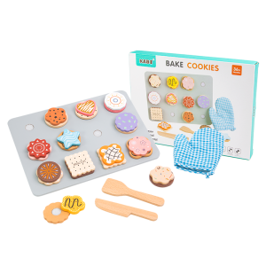 Kids Pretend Play Kitchen Toys Wooden Simulation Foods Cookie Burger Playset Interactive Cooking Toys Children Role Play Game