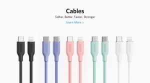 Anker 643 USB-C กับ USB-C เคเบิล (การไหลของซิลิโคน) ชุด6 (สีดำ6ft 1.8เมตร)