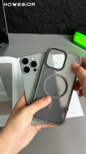 HOWESION ขอบซิลิโคนอ่อนนุ่มแม่เหล็กผิวด้านสุดหรูเคสโทรศัพท์สำหรับ iPhone 16 15 14 13 12 Pro Max เคลือบด้านโปร่งแสงระดับทหารเคสป้องกันการกระแทก