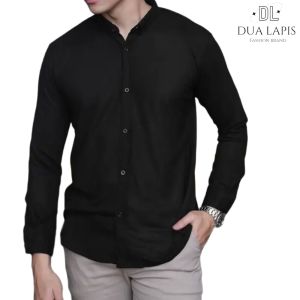 Kemeja pria polos anti kusut baju kemeja casual slimfit lengan panjang