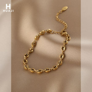 Non-Fading Titanium Steel Bracelet Womens Simple Style Daily Versatile Flower Pattern Personalized Fashion Jewelry Accessory