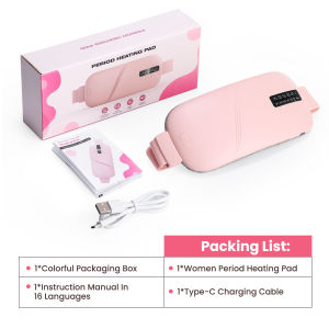Hailicare | Menstrual Heating Pad Cordless 5-Temp Electric Belly Wrap 4 Vibration Modes 1800mAh Portable Waist Warming Belt for Women Gift