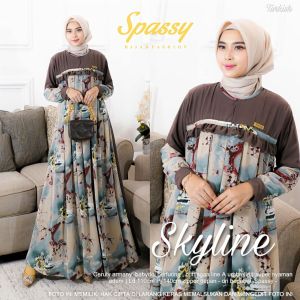 Gamis Terbaru Lebaran 2023 Modern Lebaran Mewah Elegan Import Dewasa Terbaru Kekinian Long Dress Wanita Muslimah Ibu Remaja Promo Diskon Termurah Setelan Terbaru Skyline by Spassy
