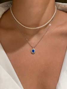 CAFFTI | Sapphire Emerald Colored Necklace For Women