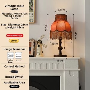 MOYU | French Handmade Fringe Lamp Antique Retro Style