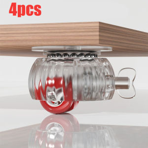 4PCS No Punching Mini Universal Wheel Movable Furniture Base Sofa Foot Pad Coffee Table Silent Adhesive Pulley