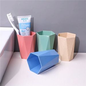 Gelas Jerami Gandum Bentuk Segi Enam / Hexagon Wheat Straw Glass - Tempat Sikat Gigi dan Kumur Mulut