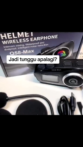 COD Q58-Max Intercom Headset Helm Bluetooth Full Bass 2 Riders Bahasa Indonesia 1000mAh Waterproof