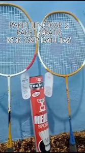 Paket Lengkap Raket Badminton & Tas & Slop: Raket Yonex Ori 2 Pcs