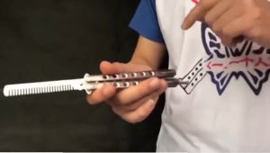 Foldable Comb Stainless Steel Practice Training Butterfly Comb Beard Brush Hairdressing Styling Tool