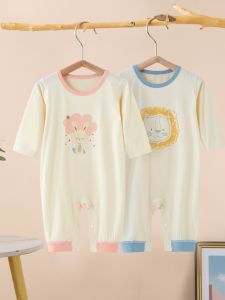 Baby Jumpsuit Thin Modal Spring and Summer Long Sleeves Pajamas Boys and Children Air Conditioning Clothes 1 Year Old 2 Baby Girl Rompers