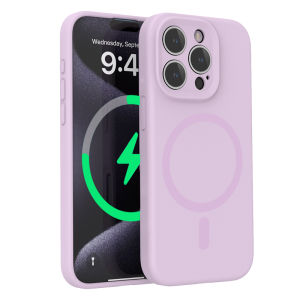 Magnetic Absorption iPhone16 pro Max Full Cover Shockproof Dust-resistant Purple Silicone Case for Men And Women by Yizhi