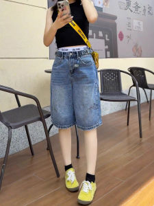 plus Size High Waist A-Line Denim Shorts Women Summer Loose Wide Leg Straight Cut Jeans Casual High Waist Blue Shorts