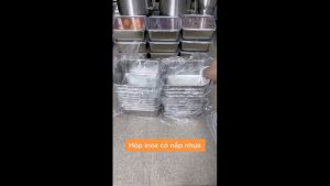 BÔ 5 HỘP ĐỰNG THỰC PHẨM CHỮ NHẬT BẰNG INOX 304 CÓ NẮP ĐẬY
