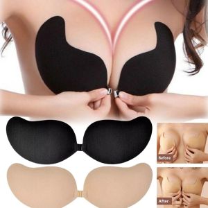 Summer Women Push Up Bra Adhesive Pasty Strapless Bras Reusable Nipple Cover Sticker Patch Wedding Dress Lingerie Silicone Bra Padding