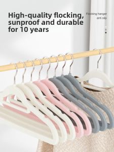 MMZECE | Velvet Flocked Non-Slip and Traceless Hangers for Home Wet and Dry Use