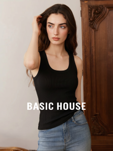 Basic House | U-Neck Black Tank Top for Summer