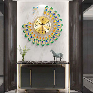 Hot Selling Burst Clocks Simple Peacock Creative Living Room Wall Clock Household Decoration Clock Hanging Wall