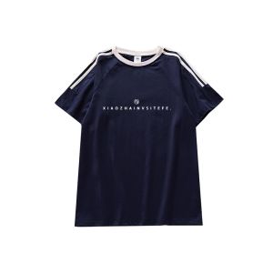 SHUQINGLAI | Áo Thun Tay Ngắn Raglan Ba Sọc Retro cho Nữ