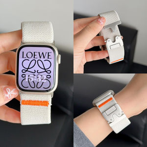 Parachute Metal Buckle Suitable for Iwatch10/9/8 Generation Apple Watch S10 Strap AppleWatch Ultra2 Woven Nylon Stretch Mens and Womens S9 Wrist Strap Se Classy Fall and Winter