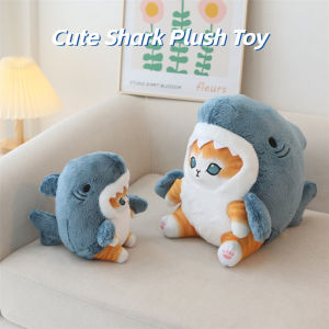 Cute Shark Cat Plush Toy Doll Pendant Japanese Popular Cartoon Shark Cat Doll Pendant Pillow Gift for Childrens Birthday Present