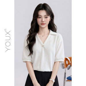 YOUXIANG | Áo Thun Tay Ngắn Form Rộng Giúp Gầy Trắng