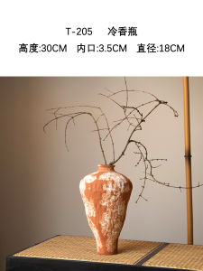 Retro Ceramic Flower Vase Jingdezhen Cold Fragrance Bottle Home Decorative Tabletop Flower Pot for Tea Room Decoration