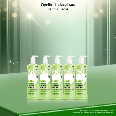 Bộ 5 chai Sữa Tắm Gội Trẻ Em Lactacyd Baby Extra Milky Làm Sạch Dịu Nhẹ và Dưỡng Ẩm Vượt Trội 500ml/chai