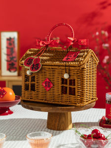 Hộp Quà Bánh Kẹo Trung Thu Năm 2026 Hộp Đựng Hạt Và Bánh Quy Theo Phong Cách Trung Hoa Hộp Quà Tặng Rơm Tre Đồ Dùng Nhà Bếp