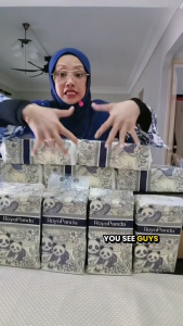 【5Packs】RoyoPanda 4Ply Hanging Tissue Facial Tissue Thickened Deluxe Soft High Quality Bamboo 5000 Sheets