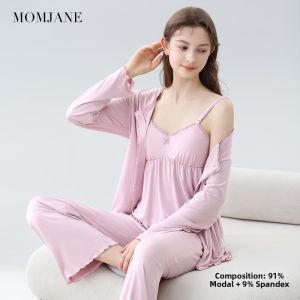 Mom Jane | Nursing Nightwear with Pads Modal Maternity Sleepwear Set