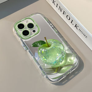 Pink Jelly Crystal iPhone17 Mirror Phone Case Apple 16Promax Personalized 15 Creative 14/13 Makeup Cream Mirror 12Pro Touch up 11 Silicone Xsmax/Xr Women