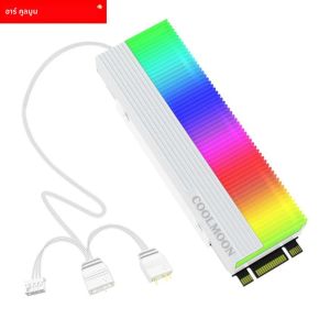 Coolmoon CM-M2A M.2 2280 SSD ฮีทซิงค์คูลเลอร์กับแผ่นความร้อน5โวลต์3PIN armb NVMe SSD หม้อน้ำอะลูมินัมอัลลอยสำหรับ M.2 2280