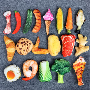 มีสุนัขอ้วนยี่ห้อสัตว์เลี้ยงของเล่นสุนัขเสียงทําผ้าใบทนทานกัดผลไม้และผักธีมสุนัขของเล่นตุ๊กตาของเล่น