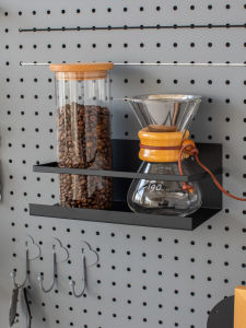 Xishi No-Drill Wall-Mounted Storage Rack Collection Hole Board Desktop Organizer Metal Shelf Modern Simple Style Adult Artistic