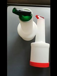 Botol Gula Cair 1 Liter Plastik PE Botol Syrup 1000ml Bottle Jar Juice Syrup Container / Wadah Cairan Alat Bar Mixing Bartender / Botol Plastik Pourer Gula Cair