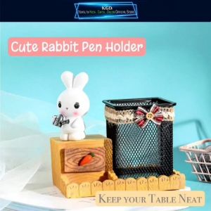 Creative Cute Rabbit Pen Holder | Cartoon Pencil Stationery Kids Children Birthday Party Special Gifts Home Decorations School Pemegang Pensil Pensel Comel Hadiah Hari Raya Alat Tulis Budak Kanak 卡通 小白兔 笔筒 笔盒 文具 小孩 可爱 礼物