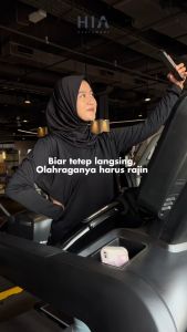HIA Everywear Taneeya Baju Olahraga Wanita Running Yoga Pilates Gym Lari Oversized Inner Top Bahan Dry Fit Hecktive Fabric