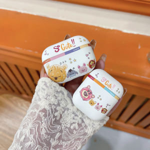 AirPods Pro 2 1 3 Case Apple AirPods 2 1 3 Shockproof Protective Case Disney Cute Pink Strawberry Bear Cartoon Casing TPU Frosted Comfort Earphone Case