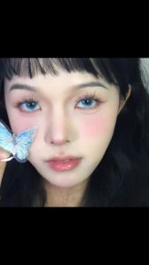 DUOXIU | DUOXIU 2pcs/pair Beauty Purple Contact Lenses for Eyes Myopia Colored Contact Lenses Natural Blue Lens Cosplay Pupils Korean