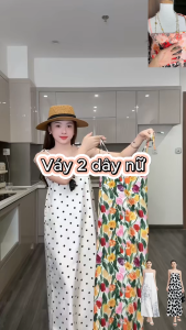 Đầm 2 Dây Dáng Suông In Họa Tiết Chất Vải Mềm Mịn Nhẹ Váy Maxi Freesize Mặc Nhà Đi Chơi Đi Biển VD01 - BEEKIDS