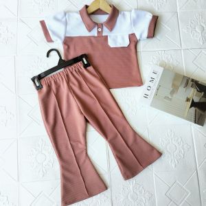 Setelan Defila Anak Perempuan Terbaru Model Waffle Knit trendy Usia 1 Sampai 6 Tahun Modis