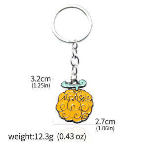 Japanese Anime One Piece Story Metal Devil Fruit Pendant Keychain Anime Fans Props Peripheral Gift Men Women Backpack Jewelry