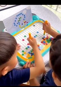 YUNLEO Magnetic Drawing Board for Toddlers Montessori Educational Sensory Toys  Magnetic Dot Art Boards Kids Doodle Board