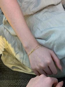 Double Layer Gold Square Sugar Bracelet Womens Fashion Jewelry Stackable Luxury Vintage Minimalist Hand Accessory