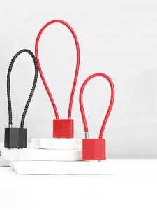 กุญแจล็อค 3 ดอก กุญแจคล้องยาว ล็อคสายเคเบิลแบบปรับได้ ล็อคป้องกันการโจรกรรมจักรยาน (สีดำ)