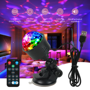 RGB LED Stage Disco Light Rotating DJ Ball Strobe Sound Control Magic Dance Car Christmas Gift Party Club Laser Show Lamp Party
