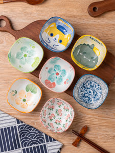 Ceramic Dipping Sauce Small Plate Home Use Hot Pot Soy Sauce Vinegar Relish Snack Dipping Bowl Water Dish Square Shape